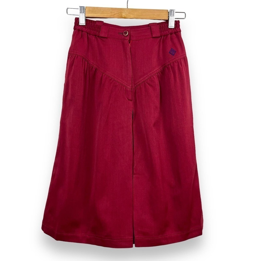 Christian Dior Sport Skirt Womens Small Red Scarlet Midi Wide Leg Culotte Shorts